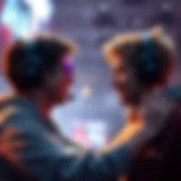 A gamer celebrates a victory while another player looks disappointed, showcasing the contrast in emotions after a competitive match.