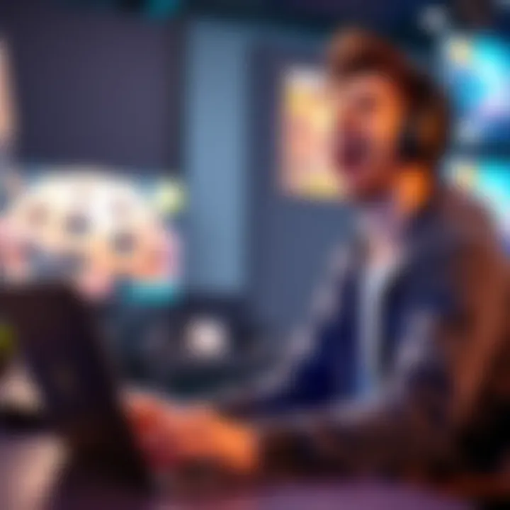 Gamer cheering with excitement after a winning streak while using a VPN to connect to Tokyo servers