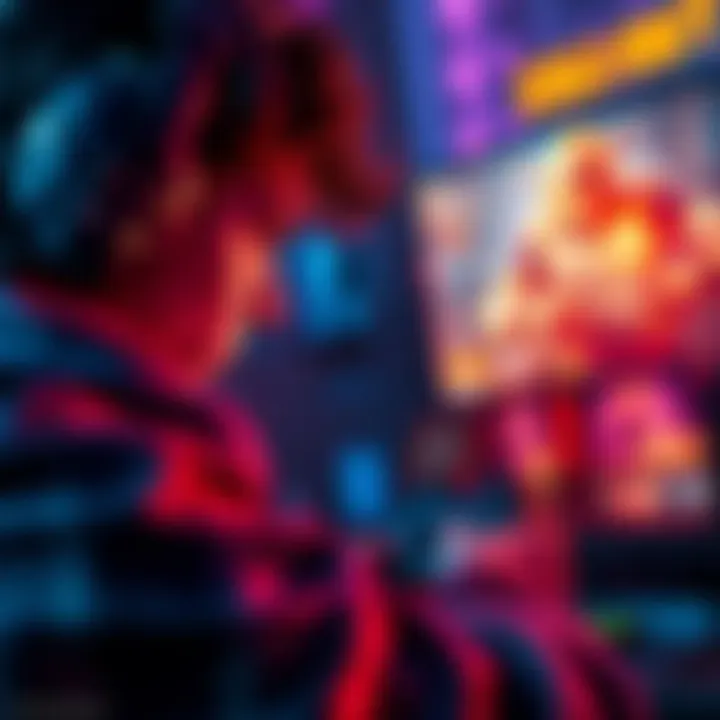 A gamer focused on the screen, showcasing determination while playing Call of Duty Mobile. The game’s intense action is displayed on the screen, highlighting the player's struggles and perseverance.