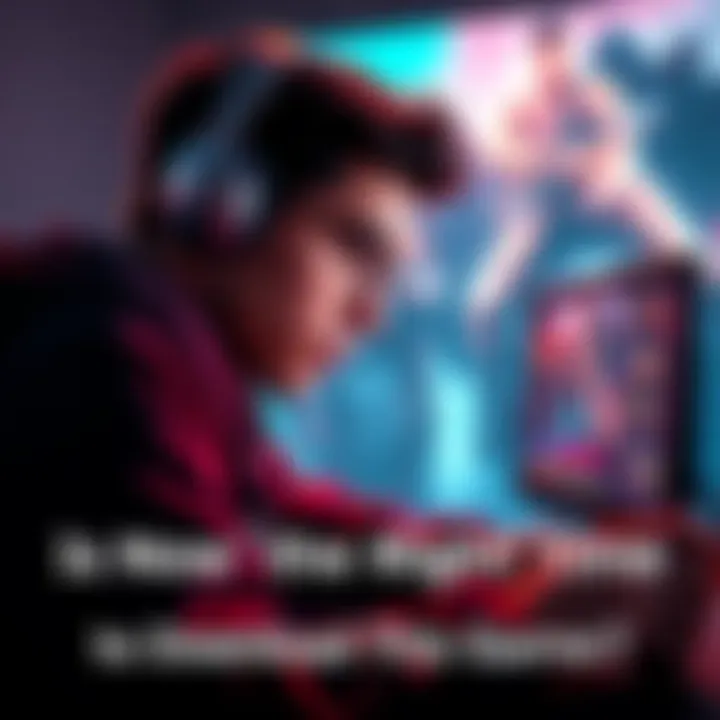 A gamer looks at their screen while downloading a game, contemplating its current state and activity.