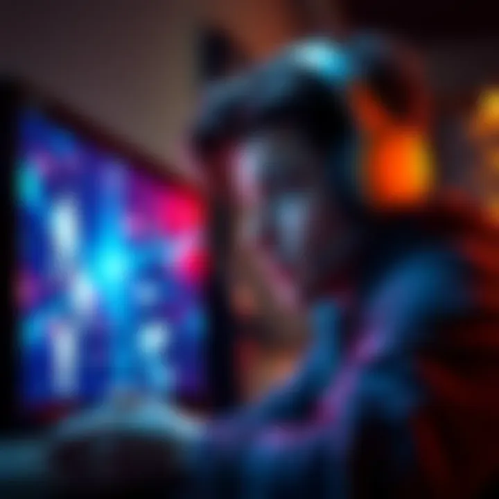 A gamer looking concerned while playing a new PS5 game, focusing on the screen displaying visual effects