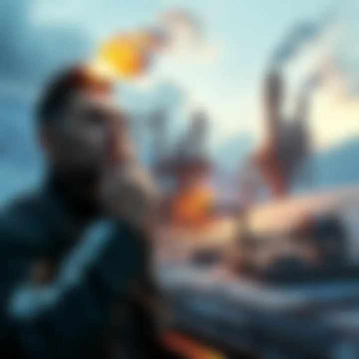 A gamer considering options of taming a slush geyser or building a metal refinery in a digital landscape filled with oil and machinery.