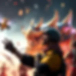 A gamer celebrates after defeating a boss character in a video game, showcasing an easy victory with a strong strategy.