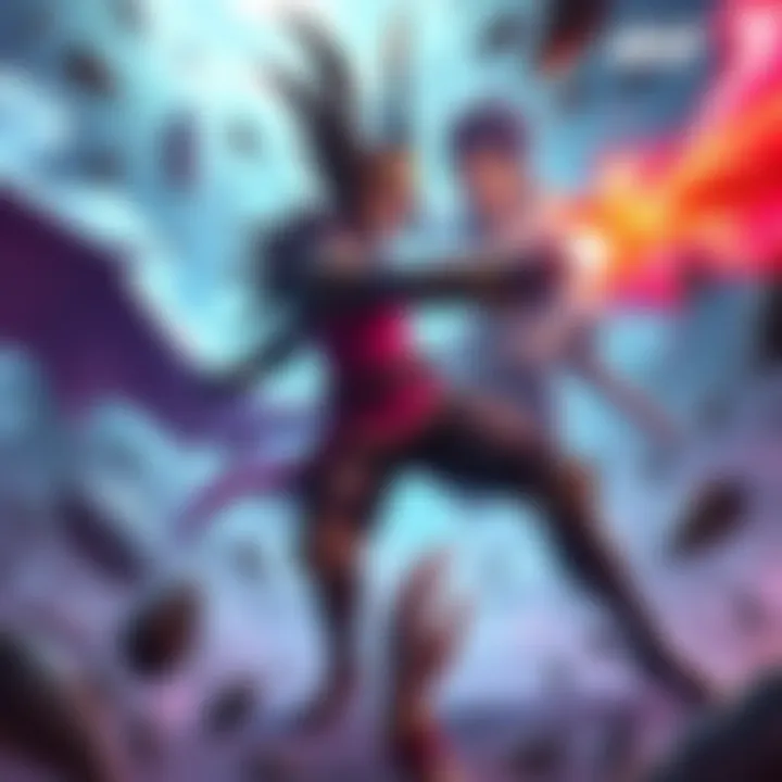 A gaming character strikes down the opponent Midra with a powerful blow, showcasing a successful arcane build strategy, amidst a dynamic battle scene.