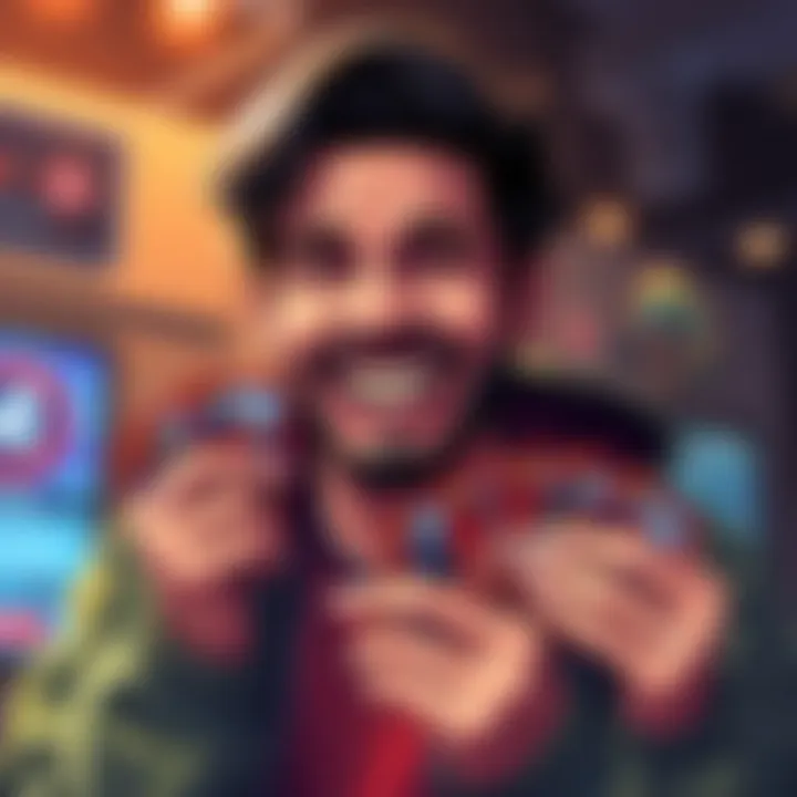 A player smiles while holding Marvel Snap cards, showing enthusiasm for rejoining the game and collecting cards.