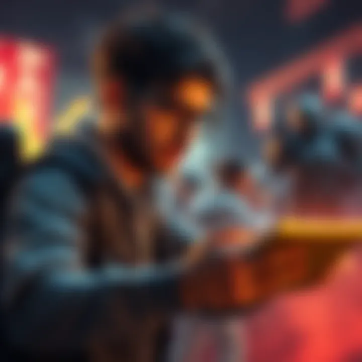 A gamer engaged in gameplay, analyzing storyline elements and lore within the game environment