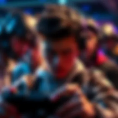 A gamer looking frustrated while facing three aggressive opponents in a video game match