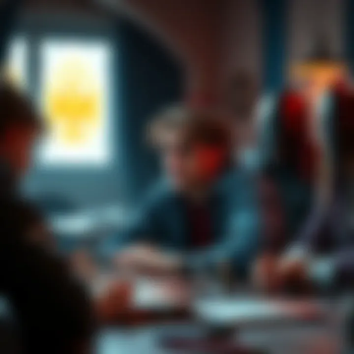 A DnD player sitting at a table looking frustrated while friends seem distracted, surrounded by game materials