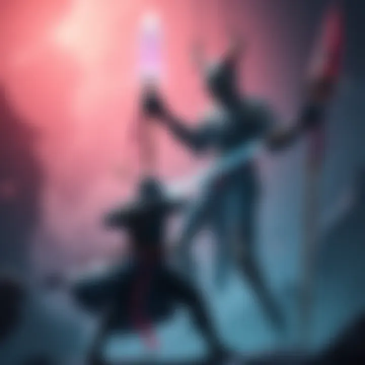 A player battles the Nameless Puppet boss with a crystal spear, focusing on guard mechanics in a dramatic game scene.