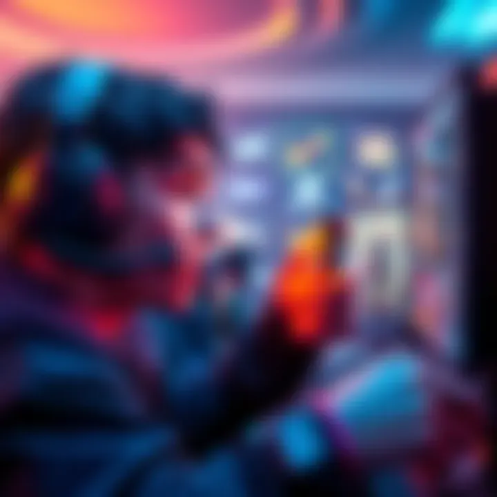 A gamer looking surprised while examining a strange item on their screen after many hours of gameplay