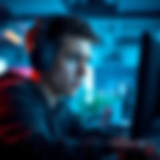 A gamer looking disappointed while staring at a screen, highlighting the impact of a chat ban due to a typo.