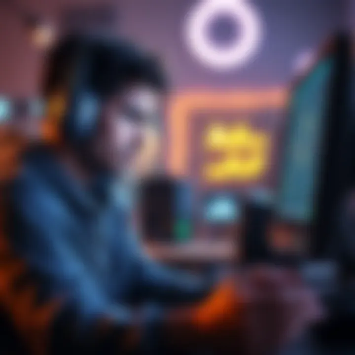 Gamer looking disappointed at computer screen after losing game progress