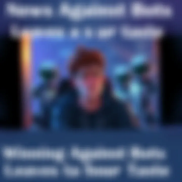 A gamer sitting in front of a computer, looking disappointed while facing off against a group of cartoonish bot characters, reflecting on the lack of real competition in gaming.