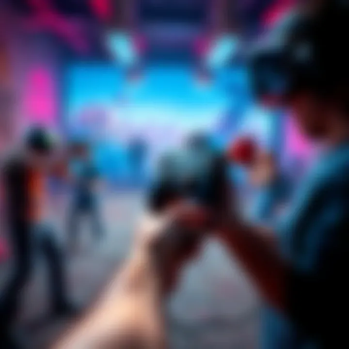 A gamer plays Arizona Sunshine Remastered, holding a PSVR Aim Controller, aiming at zombies with a rifle in a virtual environment.