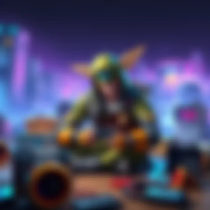 A game character sitting with a controller, looking defeated and relaxed, surrounded by unfinished projects in Arc Raiders