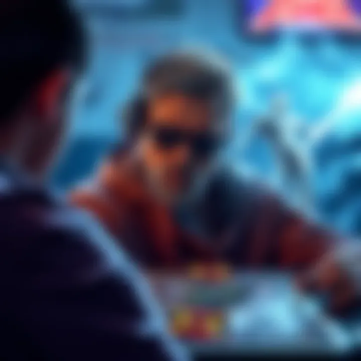 A player looks frustrated as an unexpected bug between Silver Surfer and Mystique causes a game loss, showing the game screen with card placements