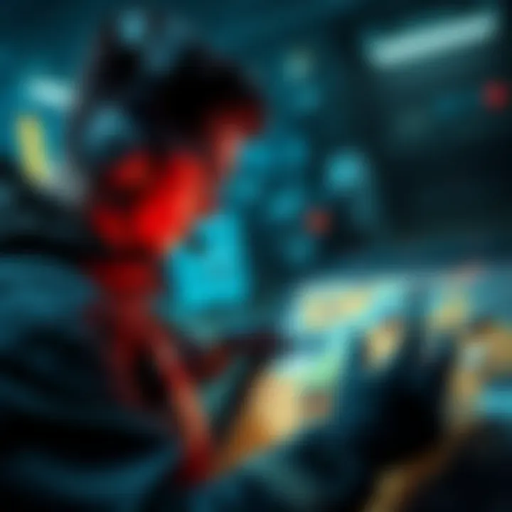 Player examining map timings A player focused on a game map, looking for exit timings to avoid closed exits during gameplay