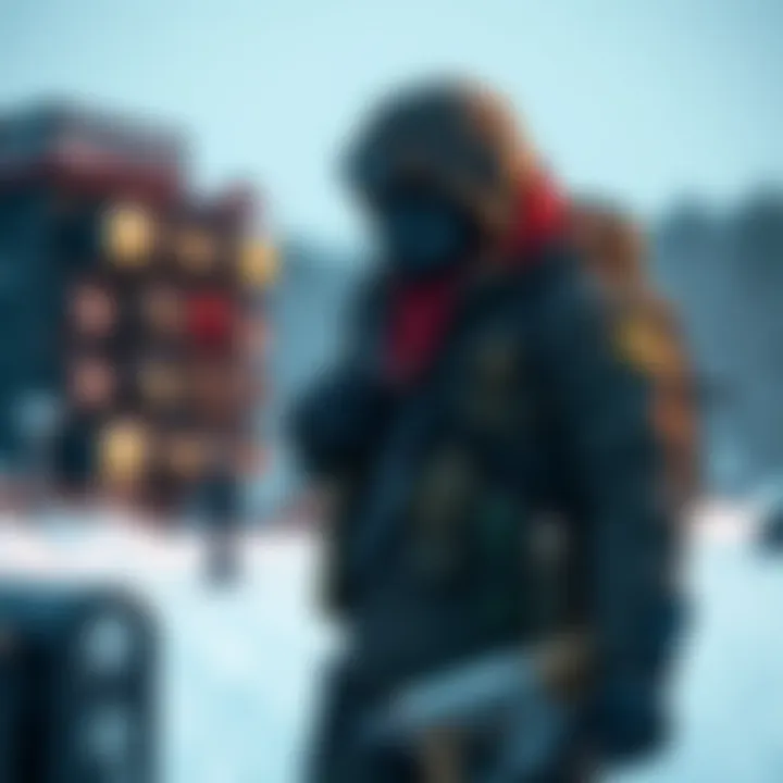 A gamer checks their loadout, displaying gear and weapons for the Cryo Archive challenge, with a snowy backdrop.