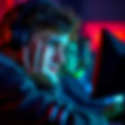 A gamer looking frustrated while playing a competitive video game, with a thoughtful expression as they analyze their gameplay experience.