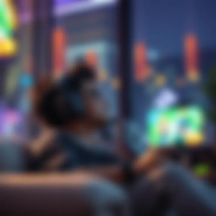 Player relaxing after quitting a game A gamer enjoying free time after deciding to quit a game that wasn't fun