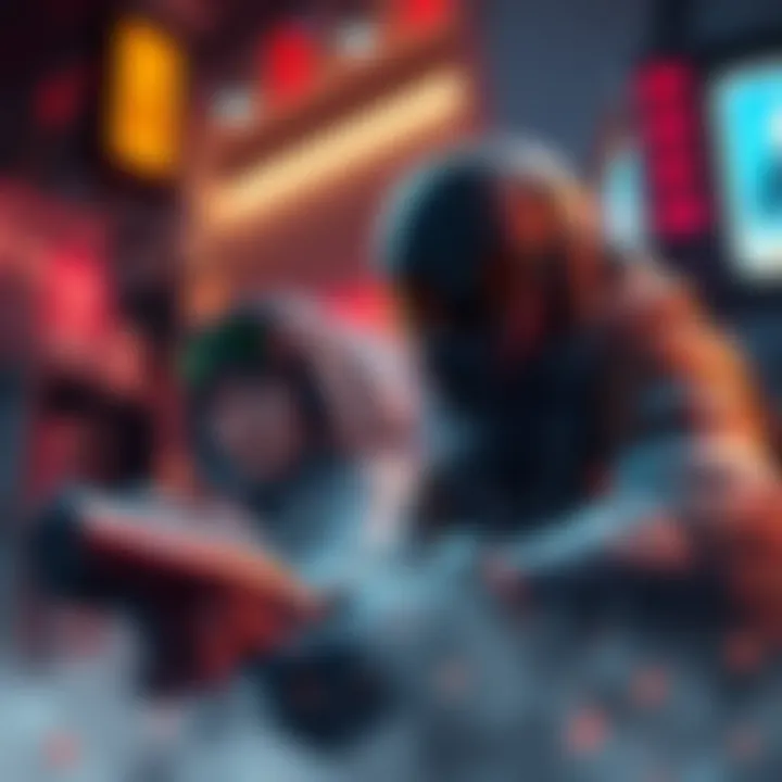 A player character suddenly comes back to life during gameplay, surprising another player nearby, showcasing their shocked reactions.