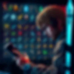 A frustrated gamer looking at a screen filled with various gear options for bows and great swords, emphasizing the struggle to find the right berserk and frostcraft equipment.