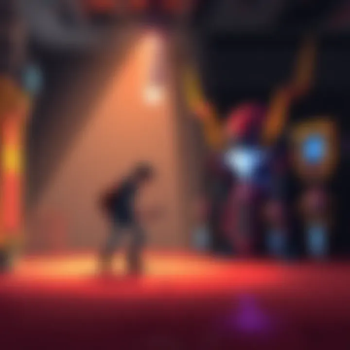 A gamer looks around in a room after defeating the Holy Sentinel in Blast Brigade, searching for a missing item.