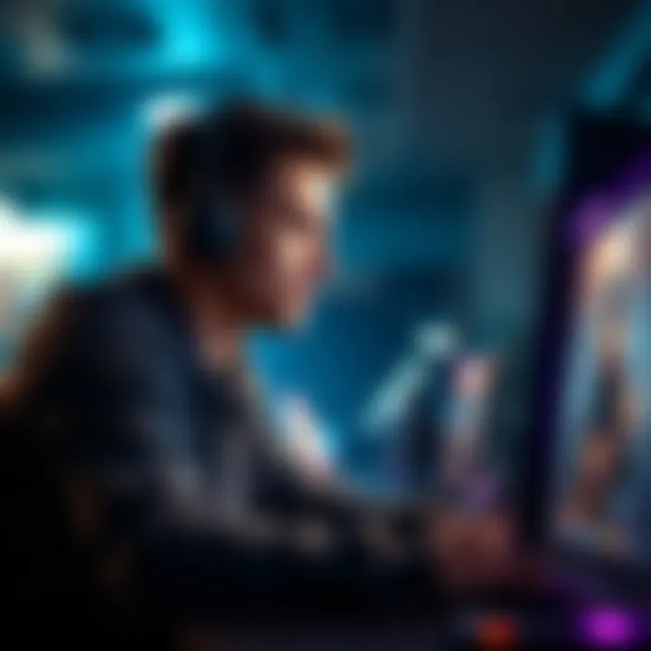 A gamer looking at a screen, pondering after finishing episodes of a game, with game-related items around.