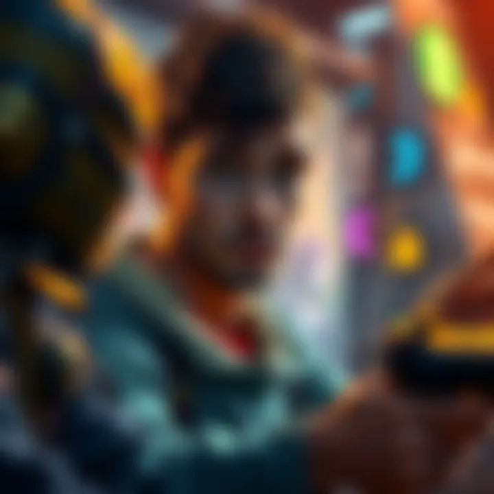 A new player looks puzzled while surrounded by game choices, asking fellow gamers for advice on quests and strategies.