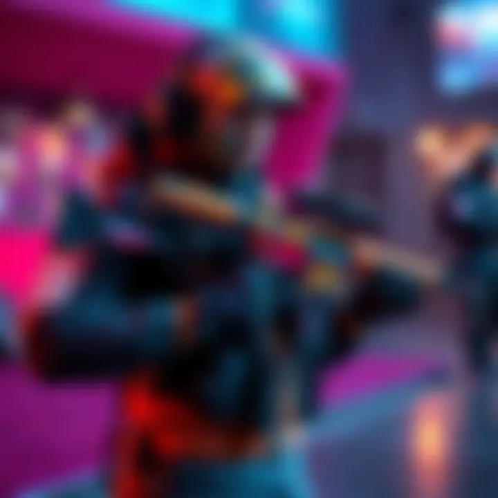 Player showcasing CODM skins A player in CODM showing off colorful skins on their character and weapons, highlighting the game's focus on customization.