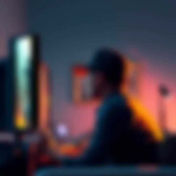 A gamer sitting in front of a TV, ready to play a new game after finishing Indiana Jones, looking excited and focused.