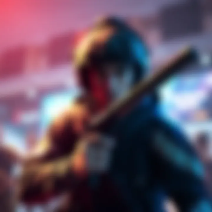 A game player confidently holding a stick as their weapon of choice, displaying a determined expression during gameplay.