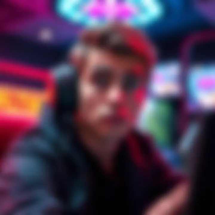 A gamer looks determined after a tense betrayal in a friendly lobby, showing resolve to help their team.