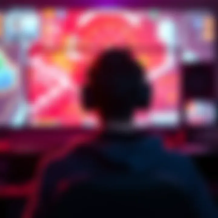 A gamer in front of a screen shows excitement about moving from normal to hard mode in a game, preparing for a new challenge.