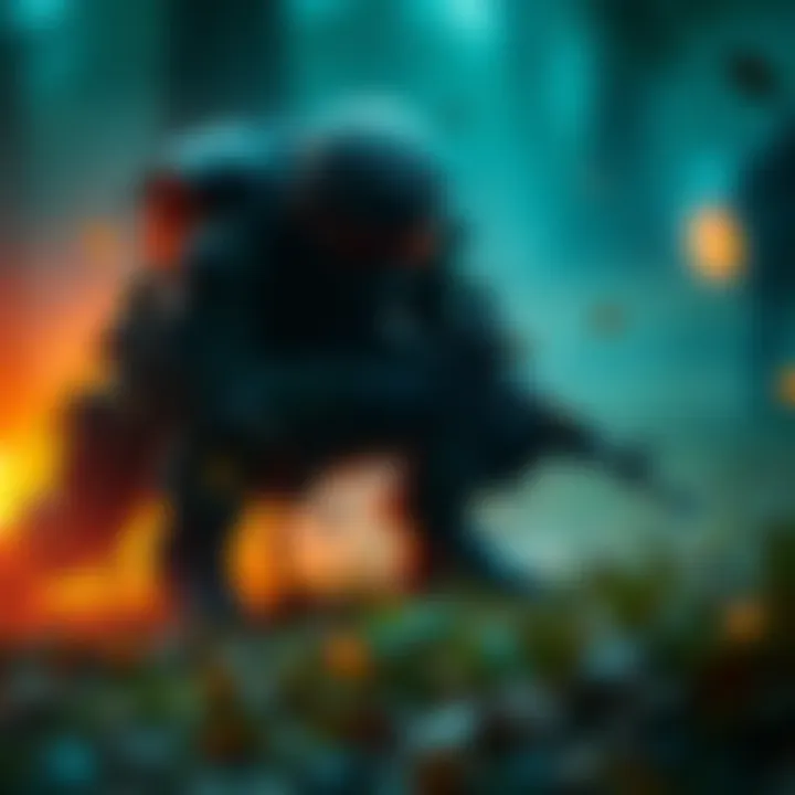 A player in tactical gear performing the Turtle Crawl skill to evade exfil campers during a game scenario.