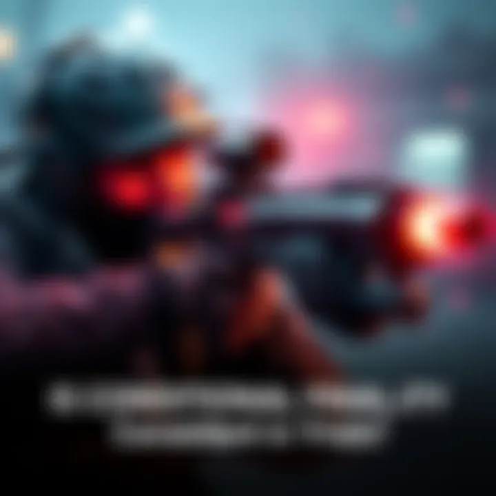 Player using Conditional Finality shotgun A player aiming with the Conditional Finality shotgun in a close-range battle during Trials, showing action and tension.