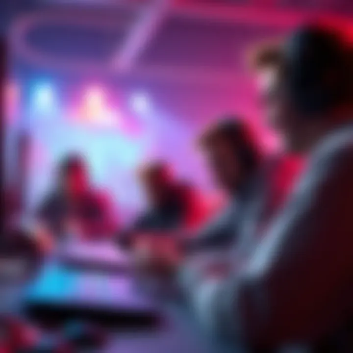 A group of gamers discussing and voting on map choices in a gaming session