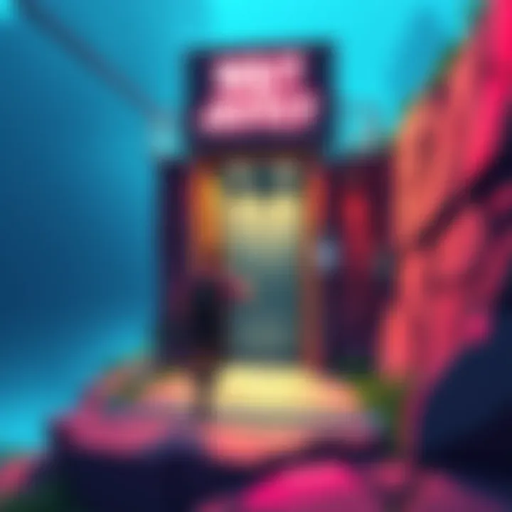 Player yelling at cliffside elevator A gamer shouts 'WAIT FOR JEFFREY' while running to a cliffside elevator in a colorful game setting