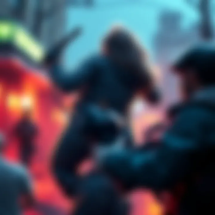 A gamer appears frozen in a survivor animation while a friend plays as the killer nearby, showcasing a glitch in the game.