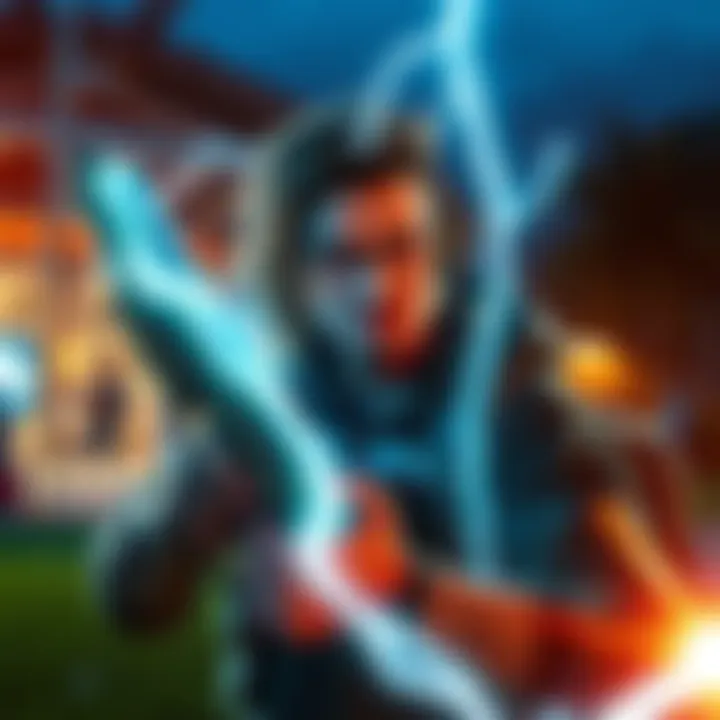 A gamer holding an Arc Lightning gun, looking conflicted about its power, with a game environment in the background.