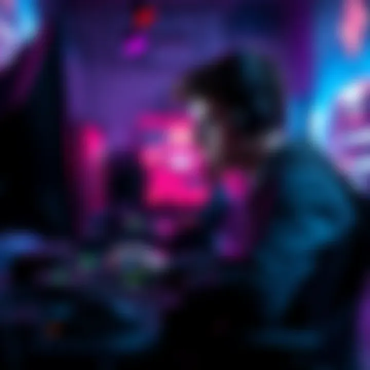 A gamer focused on strategies to maintain a winning streak, sitting in front of a computer with intense concentration while analyzing gameplay patterns.