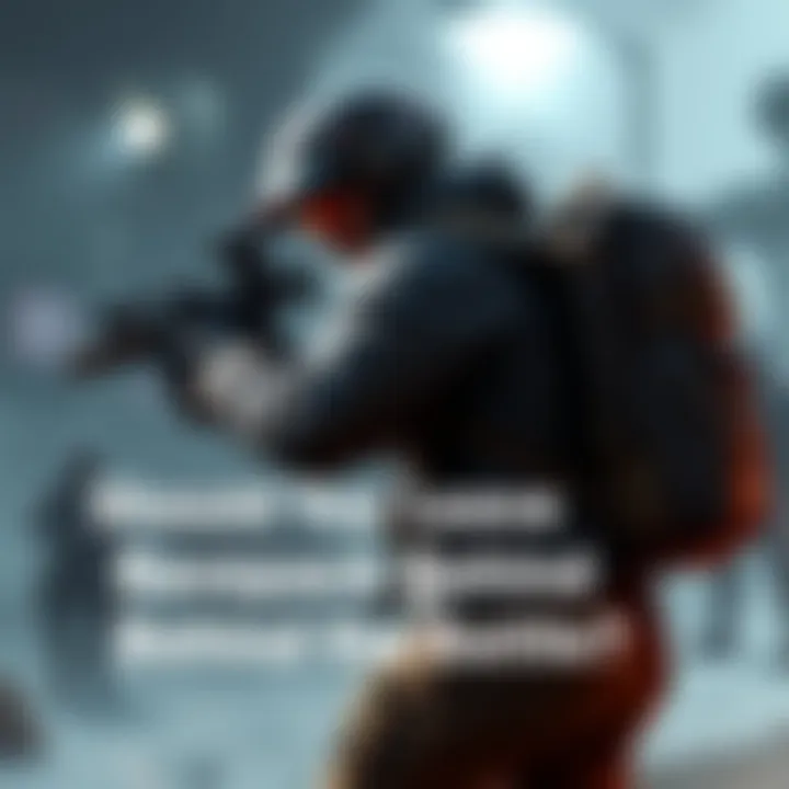 Player in Battle Without Backpack A game character in combat, leaving their backpack behind while holding weapons, focused and ready for action.