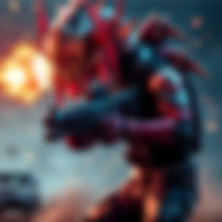 A gamer is fighting against Amalgam Alpha using explosive and flash bolts with a shotgun.