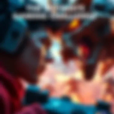 Player battling a tough video game boss A gamer faces a challenging boss fight, with intense focus and determination on their face, surrounded by a colorful game environment