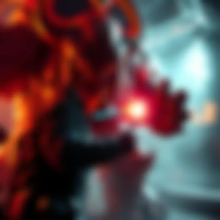 A gamer pressing L2 while fighting a large digital boss, with health bar visibly decreasing.