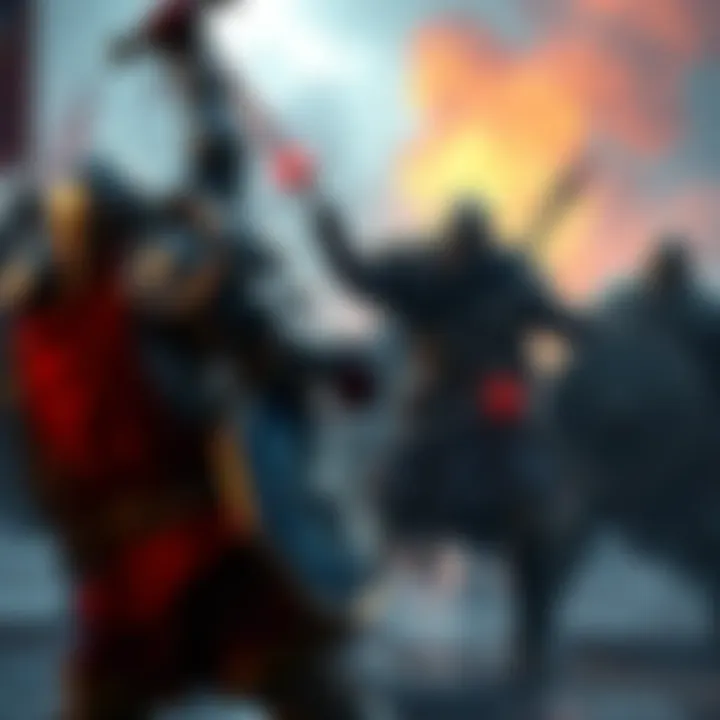 A gamer fighting against shield bearers and berserkers in a brutal mode gameplay setting