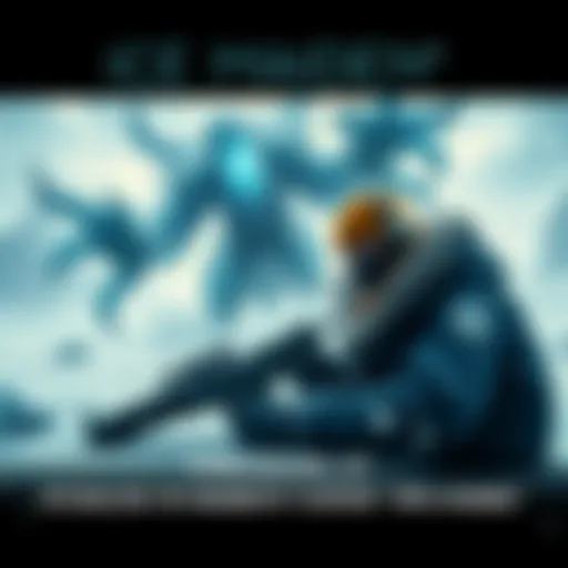 A gamer focuses on defeating the Ice Maiden in a snowy landscape with ice crystals around