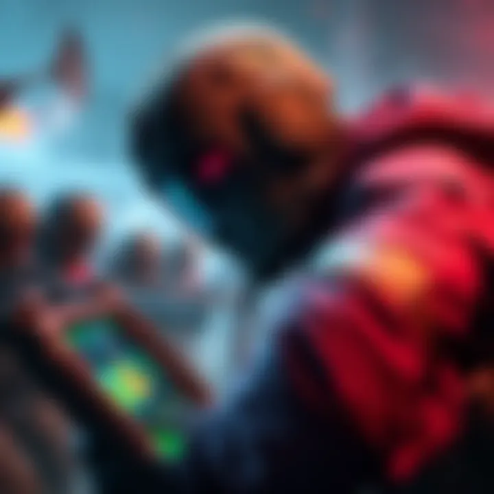 A gamer engaged in combat against a group of raiders, focusing on stats displayed on the screen after extended playtime.