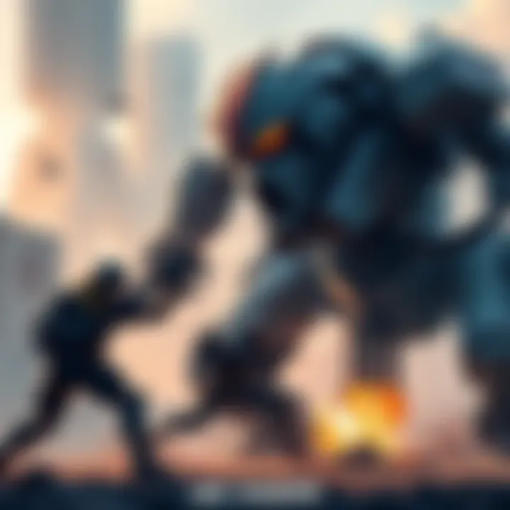 A gamer engaged in combat with a large robot, showcasing survival tactics in Arc Raiders