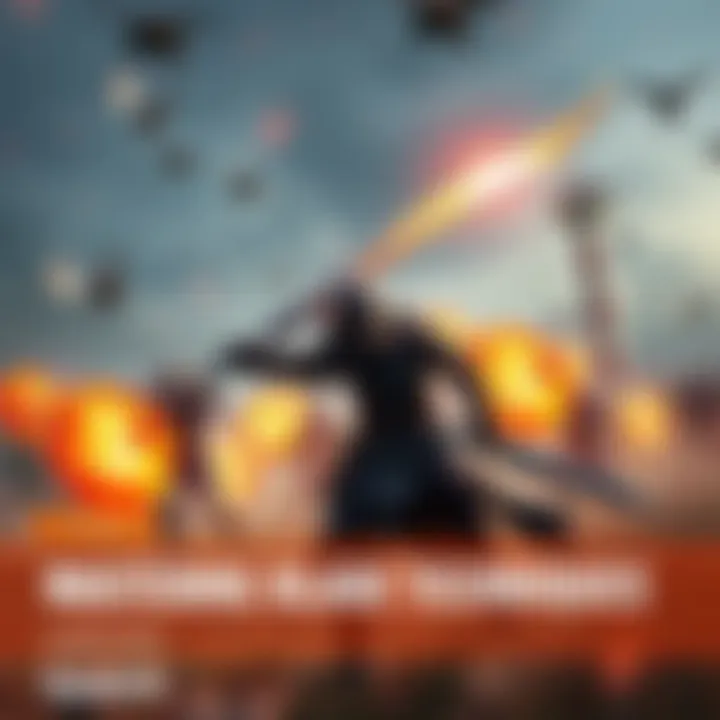 Player using blade technique in combat A gamer skillfully executing a blade attack while dodging enemy fire on a battlefield. The focus is on the player's movement and positioning, showcasing strategic gameplay against a character resembling Kiriko.